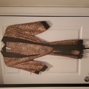Cheetah print silky robe